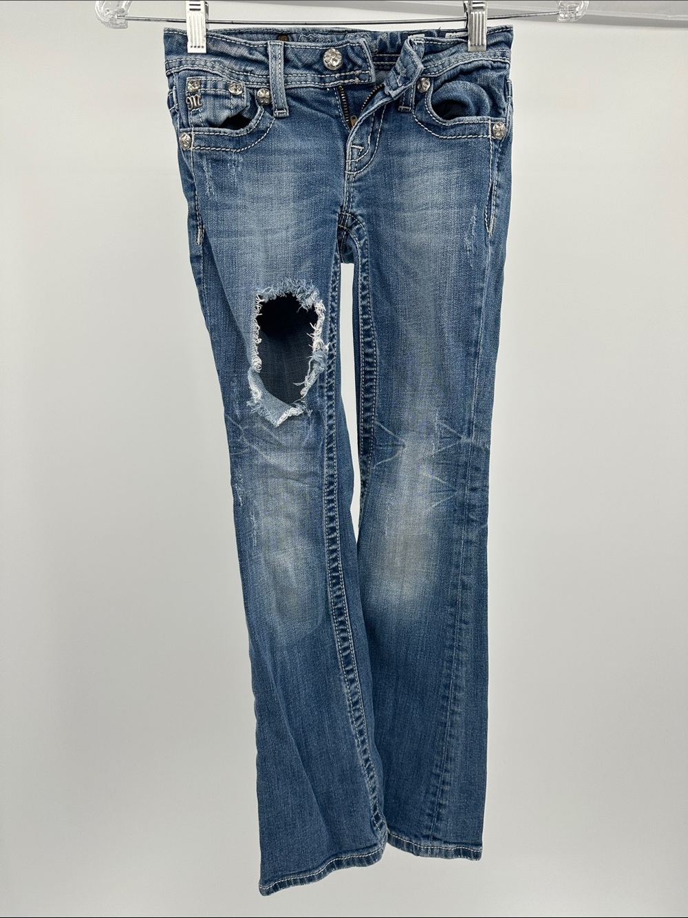 Miss Me Distressed Blue Boot Cut Jeans